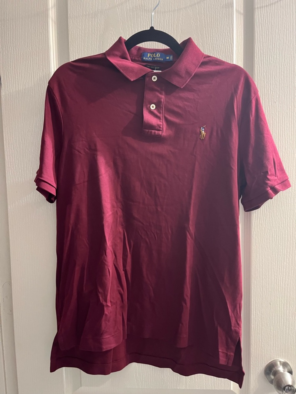 Ralph Lauren Men's Maroon Polo with Embroidered Pony